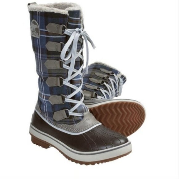 SOREL tivoli plaid waterproof fleece lined winter boots - Picture 1 of 9